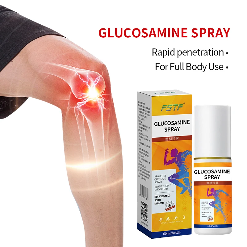 Un genou douloureux et le flacon de 60 ml